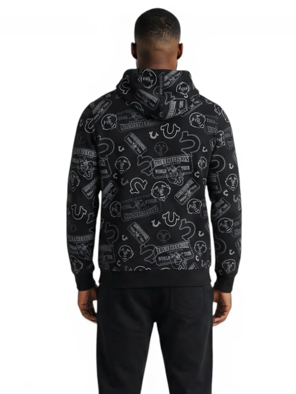 True Religion 2 PC Sweatsuit Men's Fleece Hoodie Joggers Tracksuit Gift Set NWT